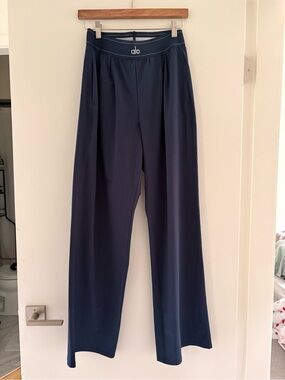 ALO Yoga Navy Wide-Leg Track Pants